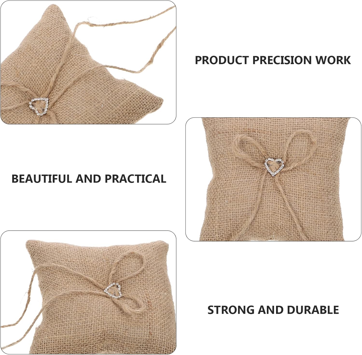 ULTECHNOVO 2 pcs Vintage Lace Wedding Ring Cushion Pillow Elegant Bows Ring Holder for Wedding Decoration Soft Material for Engagements and Anniversaries