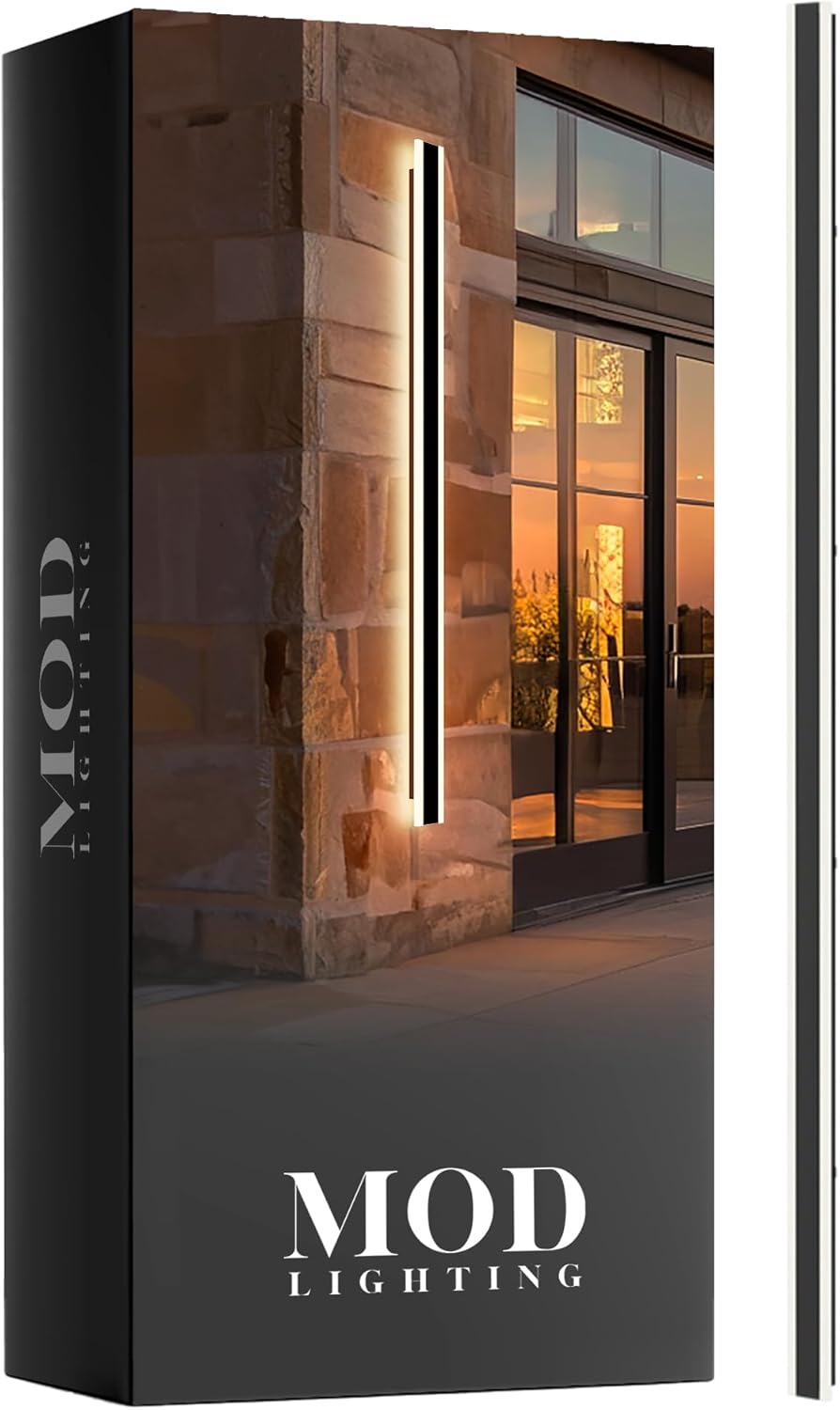 MOD LIGHTING Haylen Wired LED Outside Wall Gentle (1-Pack), 79″ Good Water Resistant Outside LED Sconce, Distant Dimming Trendy Wall Sconce for Patio, Storage, Black