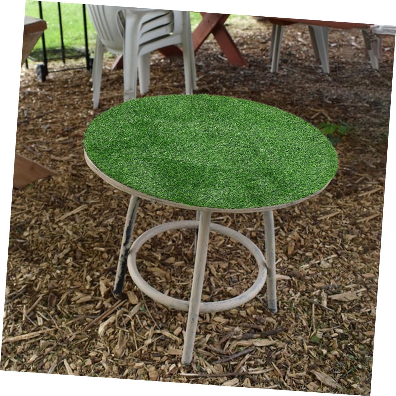 IMIKEYA Artificial Grass Rug Mat for Manhole Cover Decoration Greenery Backdrop for Fake Grass Carpet