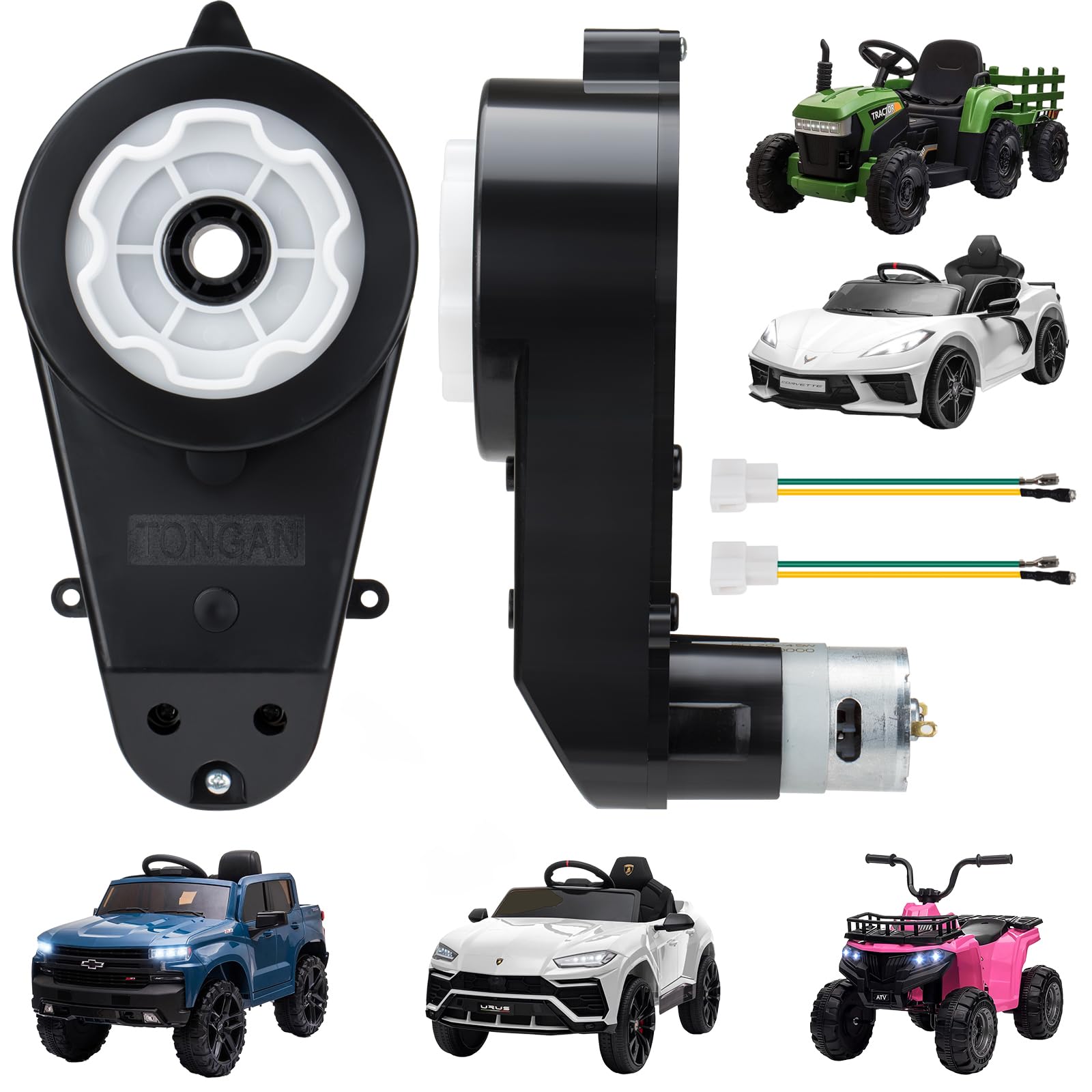Photo 1 of 24v Motor High Speed RS555-40000RPM 2Pcs Kids Ride On Car Gearbox for Power Wheels Motor Gearbox Upgrade Motorcycles Drive Engine Match for Kids Ride On Toys Car Motors