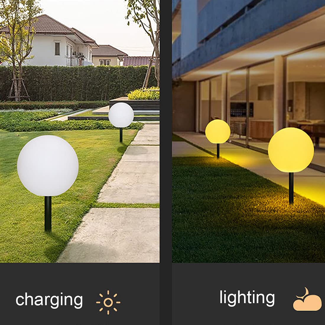 Zewnętrzna lampa solarna pilot zdalnego sterowania, ściemnialna zewnętrzna kula ogrodowa, zewnętrzna lampa solarna zmieniająca się kolory, na taras, trawnik, ścieżkę RVVUPNVJ
