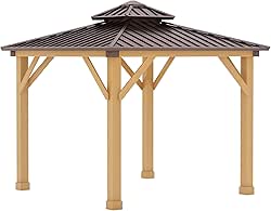 Outsunny 10' x 10' Hardtop Gazebo with Galvanized Steel Double