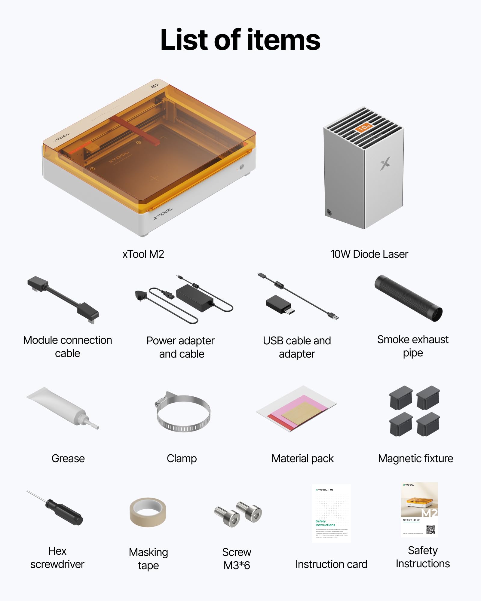 xTool M2 10W Laser Graviermaschine mit Dual-Kamera, Klasse 1 Lasergravur | Laser Cutter für Home DIY Basteln auf Holz, Leder, Filz, Stoff & Papier