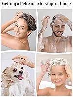 Vista 7 de HEETA Masajeador de cuero cabelludo para el crecimiento del cabello, cepillo exfoliante de champú de silicona para el cuero cabelludo para 01-Negro