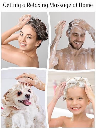 Vista 7 de HEETA Masajeador de cuero cabelludo para el crecimiento del cabello, cepillo exfoliante de champú de silicona para el cuero cabelludo para 01-Negro