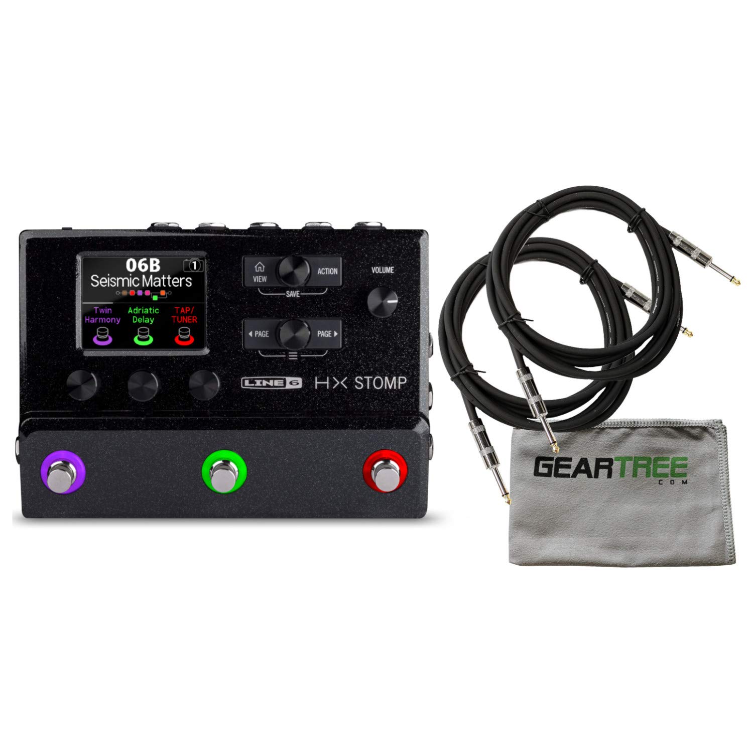 Line 6 HX Stomp Multi-Effects Helix-Based Processor Bundle w/Cables