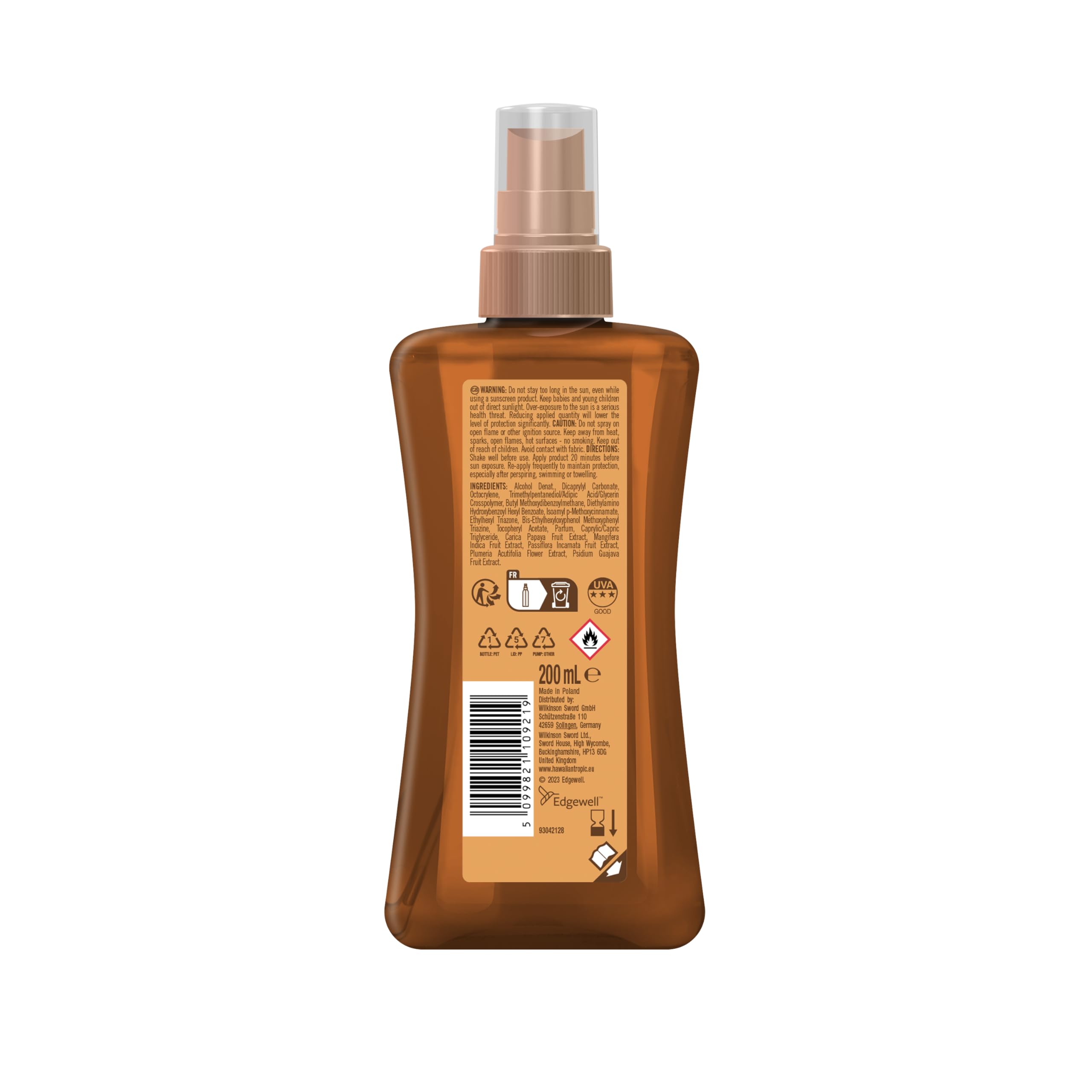 Hawaiian Tropic Aceite Solar SPF 30 - Glowing Oil Aceite Bronceador en Spray con Fragancia Coco & Aceite de Argán - 200 ml (Paquete de 2)