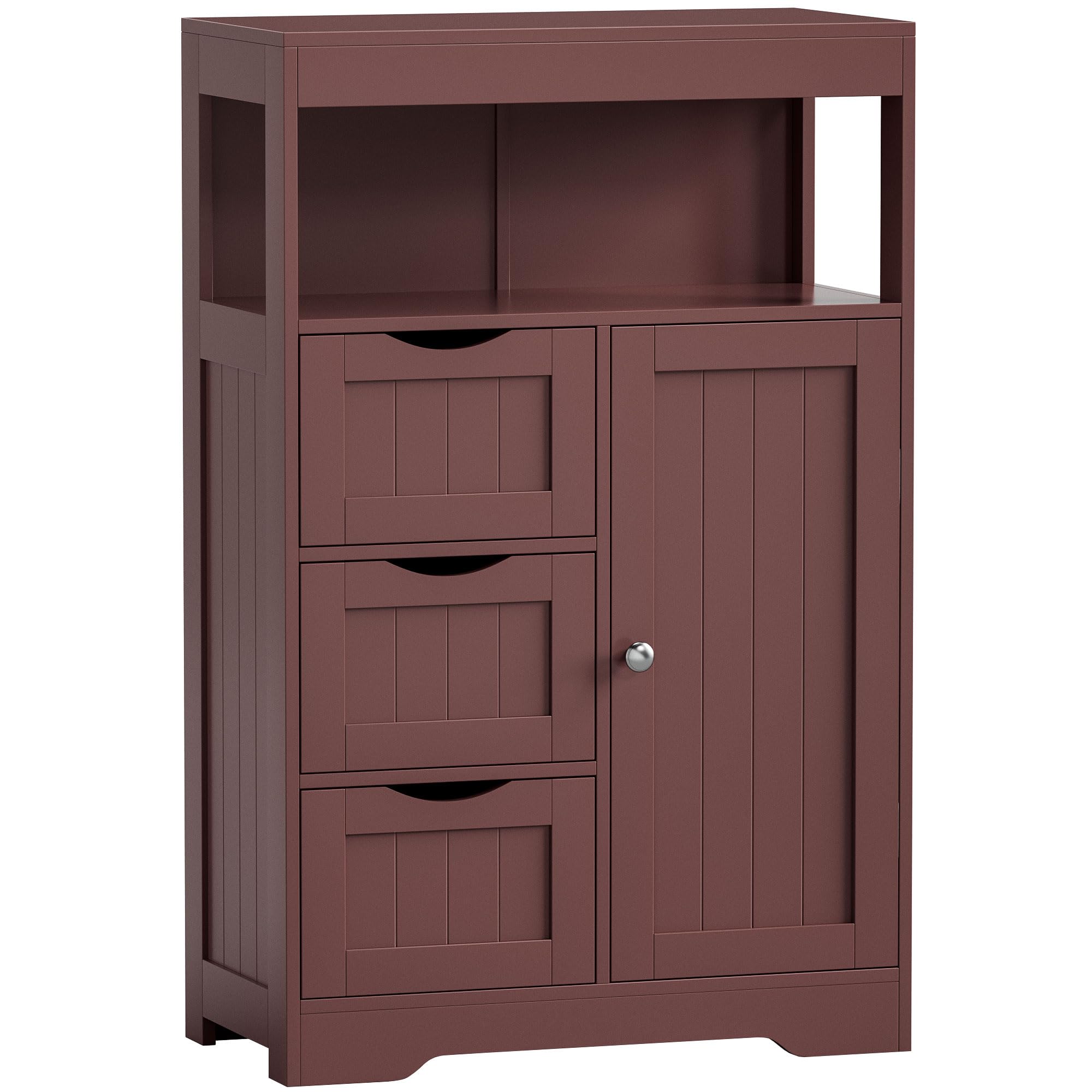 Amazon.com: JUMMICO Bathroom Floor Cabinet, Wooden Free-Standing ...