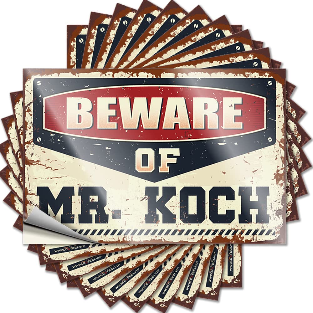 Vintage Decor Garage Saying | Beware of Mr. Koch Happy for Motorcross Decor(8X12CM)