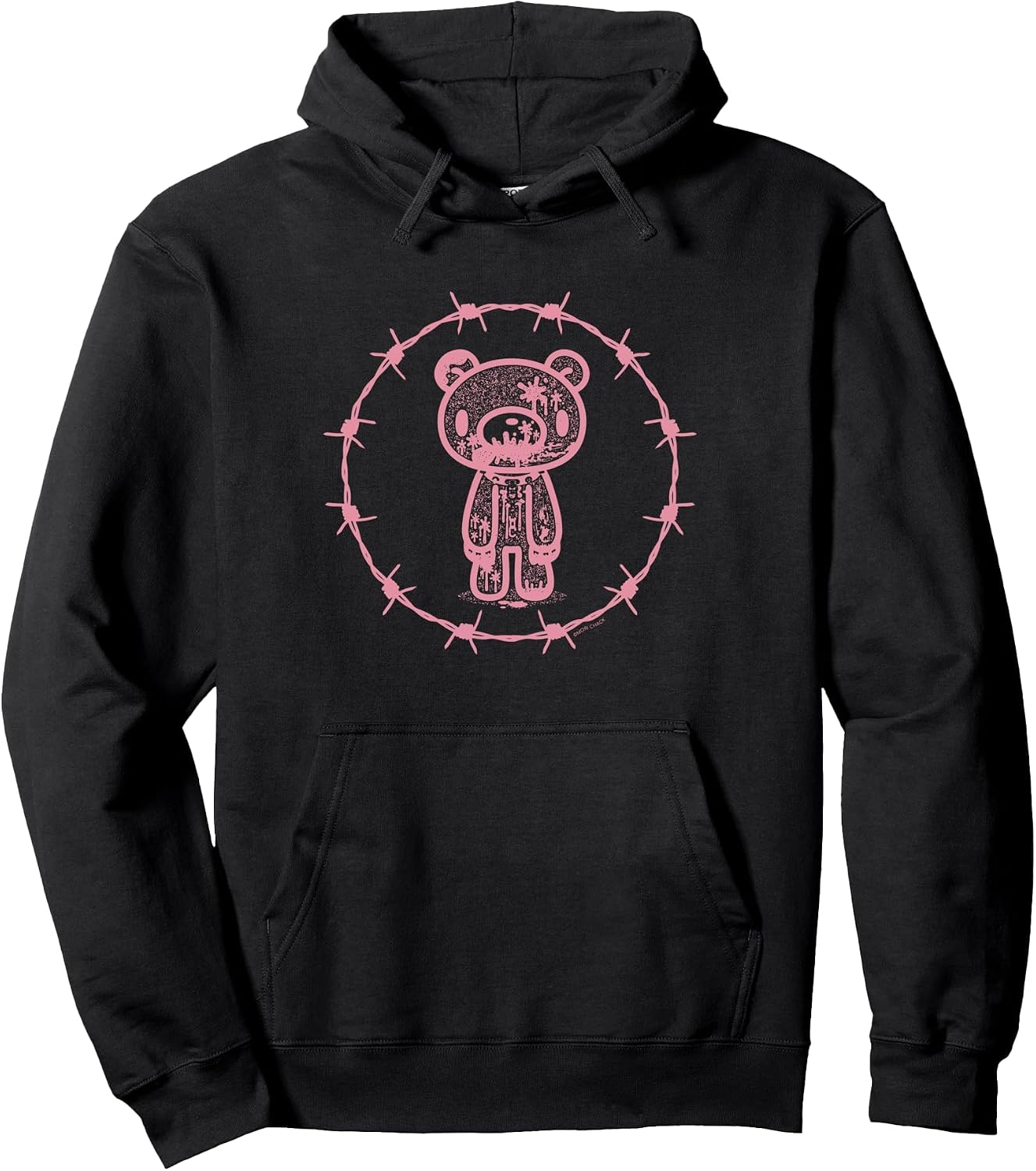 Gloomy Bear The Naughty Grizzly Barbed Wire Circle Halloween Pullover Hoodie