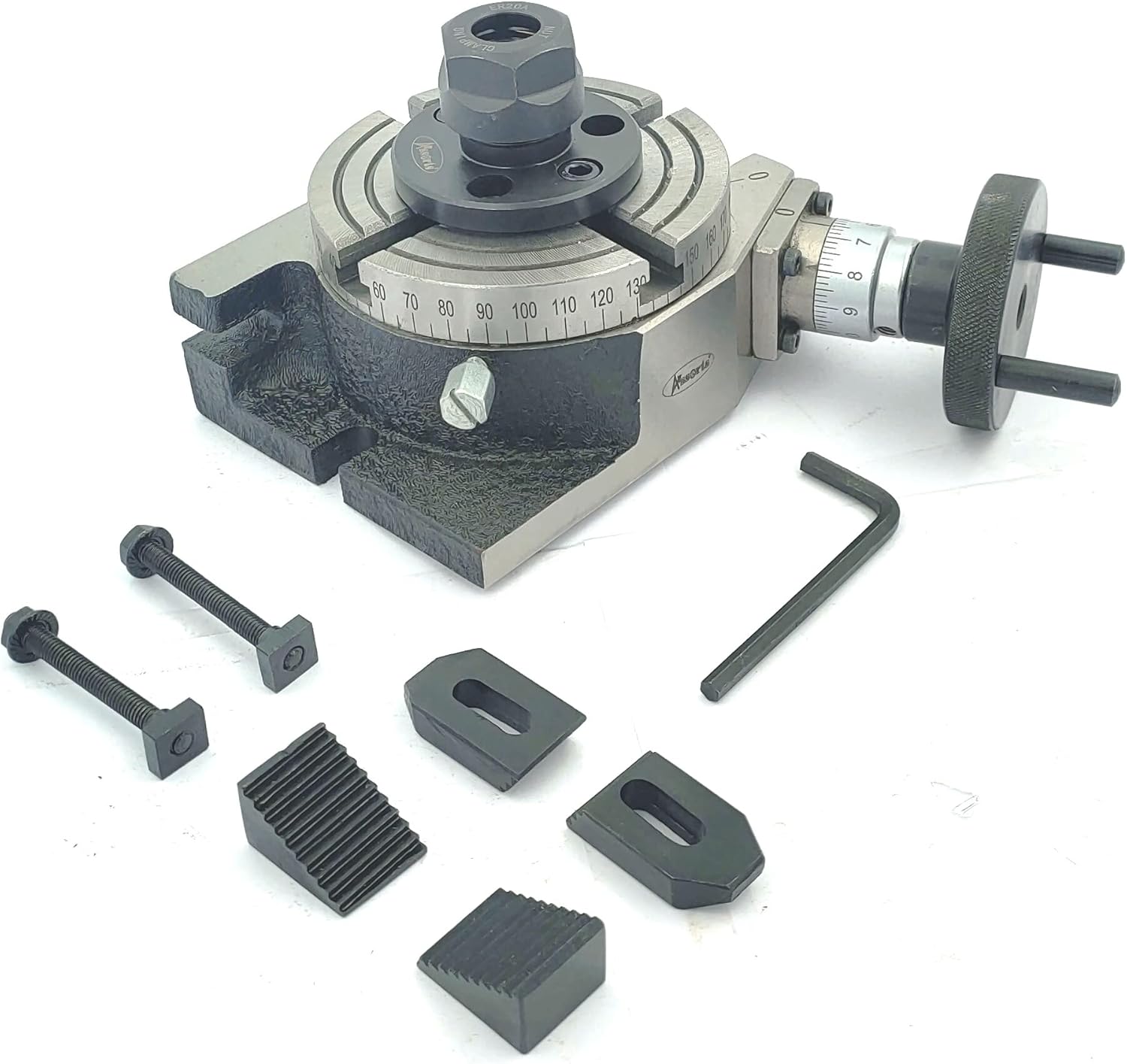 Rotary Table (4"/100 mm Regular, ER 20 Collet Adaptor with M6 Clamp Kit)