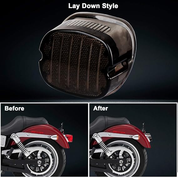 MOVOTOR Tail Light Led Integrated Turn Signal Brake Running Light Low Profile Smoked Rear Light Compatible with Harley Sportster 883 1200 Dyna Road King Electra Glide