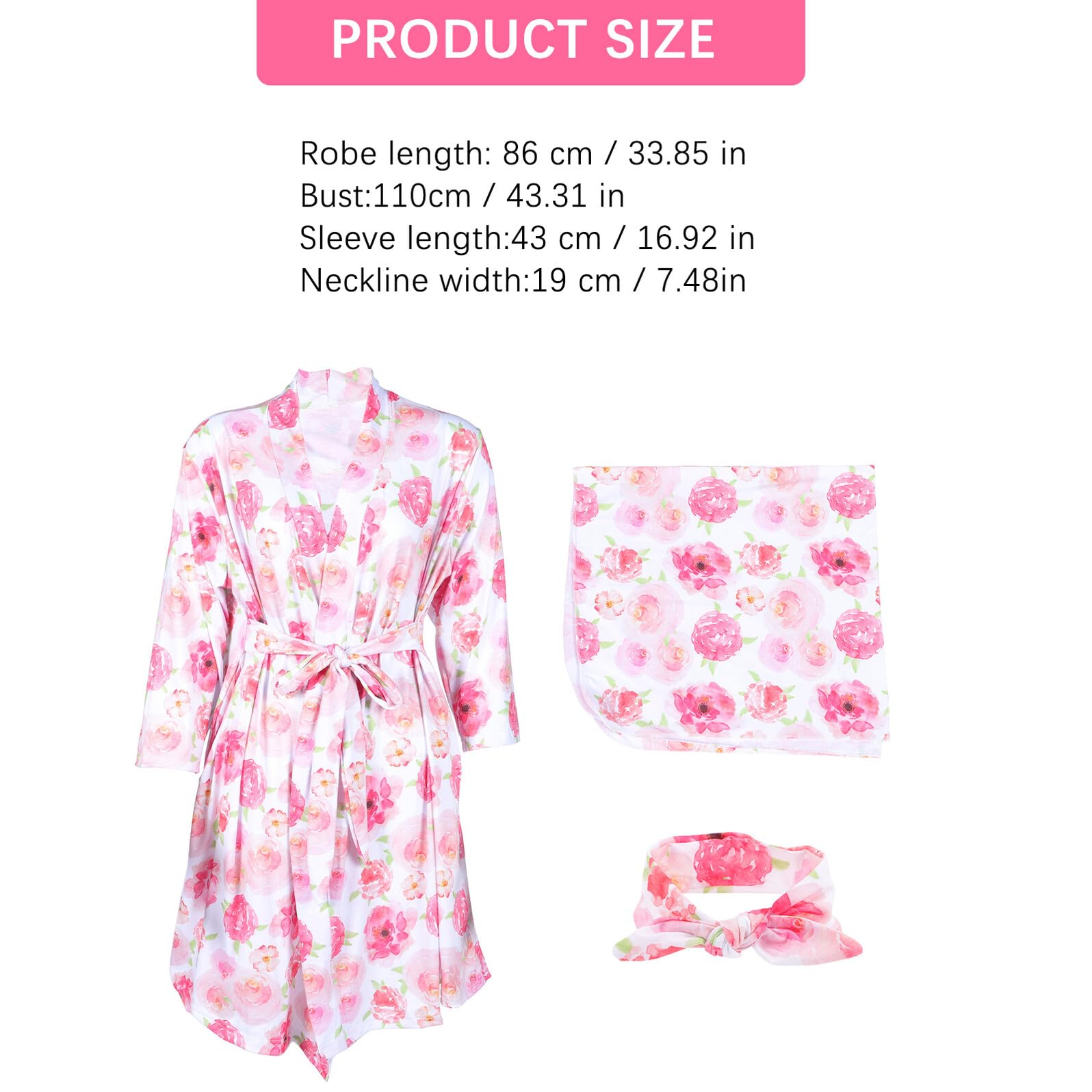 UPKOCH Umstandsbademantel 1 Satz Baumwolle Rosa für Mutter
