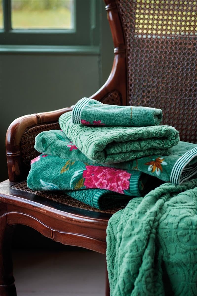 Pip Studio Toalla de ducha Les Fleurs | verde - 70 x 140