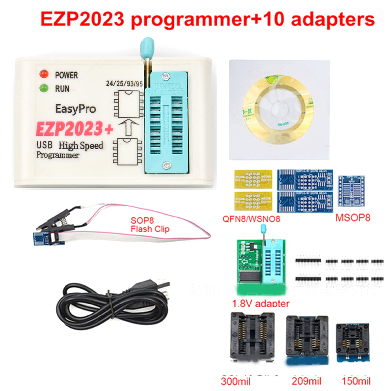 BAIRU EZP2023 Programmatore ad velocità USB supporta 25 flash SPI 24 25 93 95 EEPROM per Windows 2000 / XP/Vista / Win7 / 8/10 SPI Flash Programmer