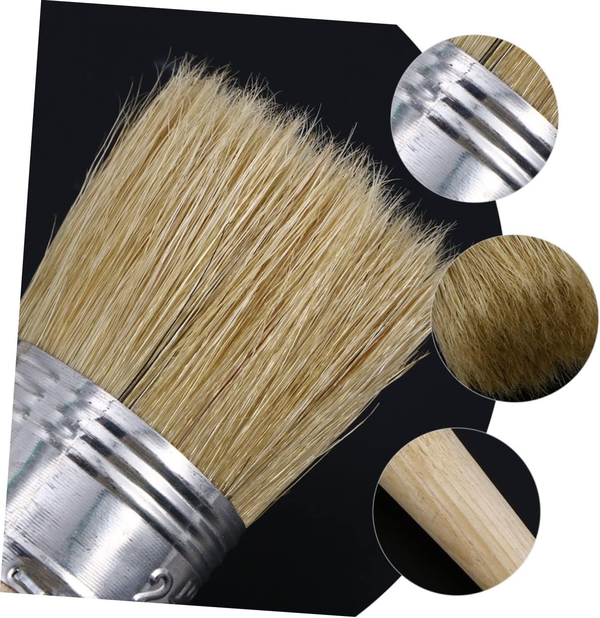 2pcs Round Head Artist Paint Brushes Flexible for Stippling for Oil Paint