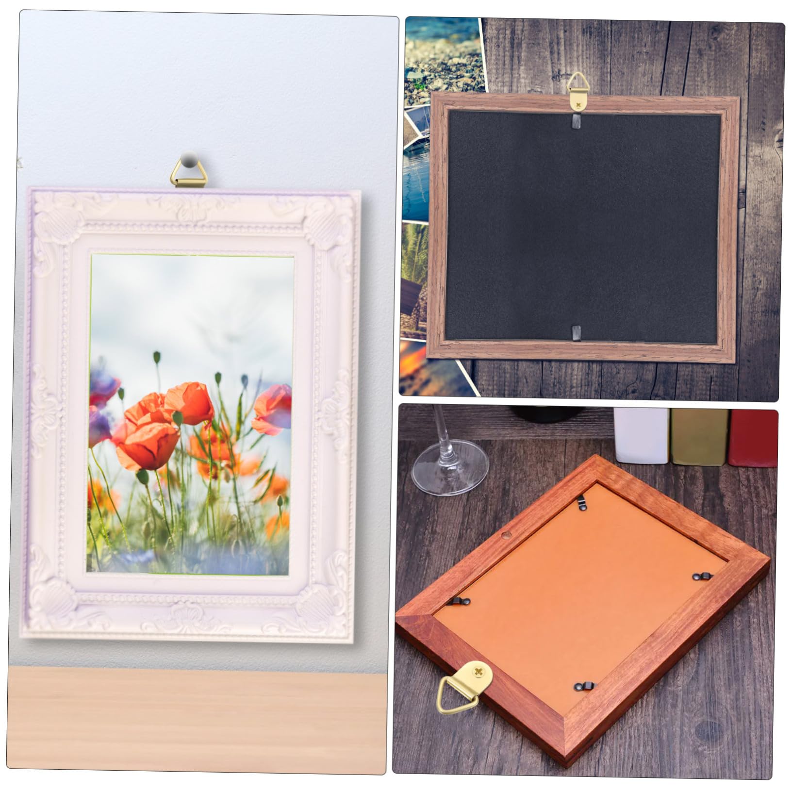 DECOMELODY Picture Hanging Hooks Removable Frame Hooks for Wall for Lightweight Artwork Home Office Decor