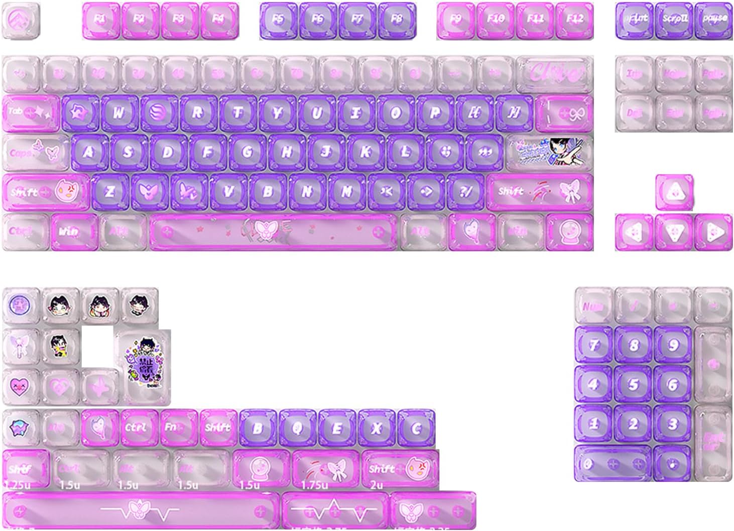 135pcs PC Keycaps Optimized Backlighting Anti Fade Coating Comfortable Grip Personalizing Design Gaming Keycaps Set