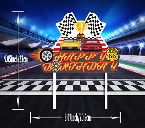 Miniatura 2 de Decoración de pastel de carreras para tartas de cumpleaños  1 unidad, 8 pulgadas  Decoración de pastel de coches de carreras para niños entusiastas