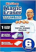 Mr. Clean Magic Eraser Variety Pack: 1 Ultra Thick, 2 Ultra Foamy & 3 Extra Durable Sponges - Tough Mess Remover for Kitchen, Bathroom & More, 6ct