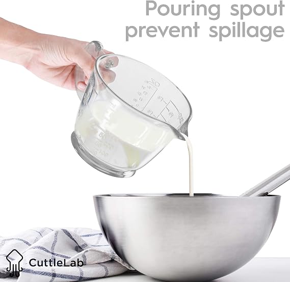 CuttleLab Glass 2 Cup Juicer Clear - Lemon and Lime Manual Squeezer Citrus reamer