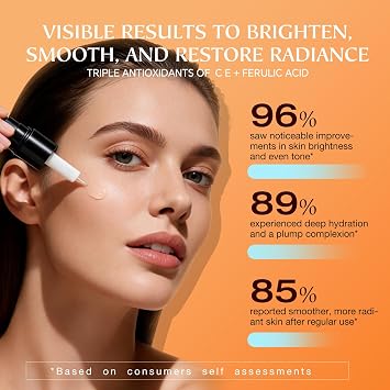 Vitamin C Serum for Face - CE Ferulic Acid Facial Serums - Brightening & Hydrating Anti-Aging Serum for Dark Spots, Uneven Tone & Fine Lines Clean, Paraben-Free Formula 1 fl oz