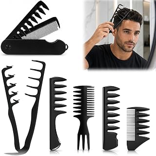 6 Pcs Texture Comb Set(With 6 Combs With Different Tooth Sizes) | Texture Comb kit,Textured Comb for Seam Covering Bangs Hairdressing Bangs Hairdressing