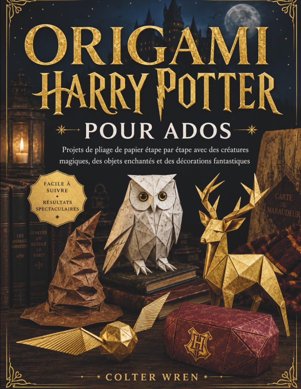 ORIGAMI HARRY POTTER POUR ADOS: Projets de pliage de papier étape par étape avec des créatures magiques, des objets enchantés et des décorations fantastiques