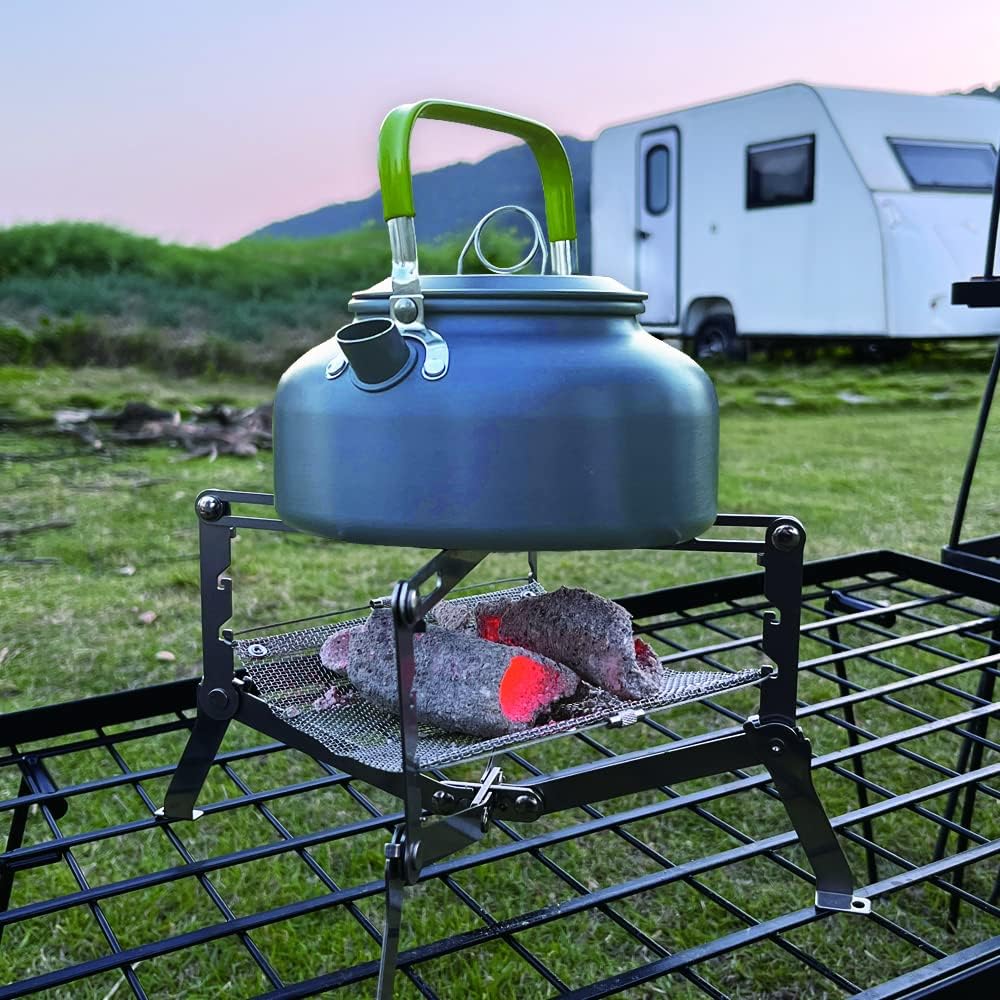 UASIO Outdoor campfire grill Stainless Steel Portable Mini camping Grill - foldable, with backpack, suitable for backpack hiking (Large) : Sports & Outdoors