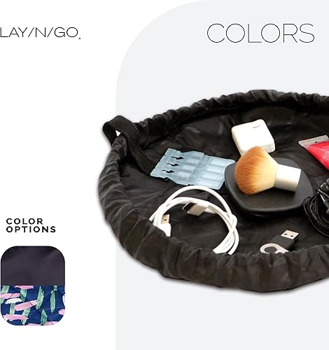 Miniatura 6 de Lay-n-Go Cosmo - Organizador de maquillaje con cordón para viajes y uso diario con un diseño patentado y duradero, 20 pulgadas, negro