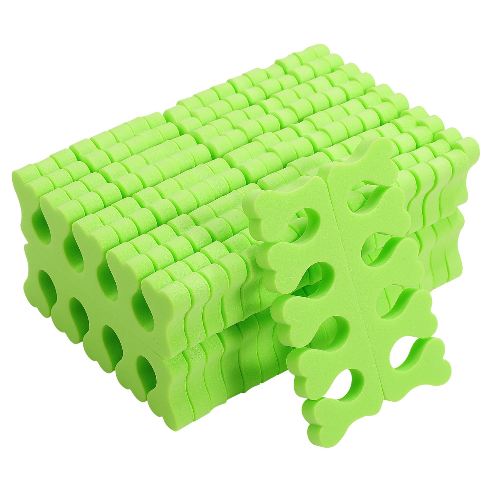 FOMIYES 100 Pairs Heart Shaped Toe Spacers for Soft Foot Adjusters to Alleviate and Prevent Malformation Green High Density Sponge Nail Art Tool