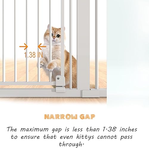 Miniatura 2 de Puerta extra alta para gatos de 71 pulgadas para puerta, puerta de 28.5-40.6 pulgadas de ancho con cierre automático, kit de montaje sin presión de