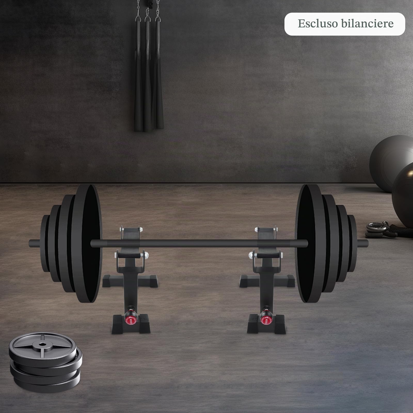 Deadlift Jack Supporto per bilanciere – Robusto sollevamento bilanciere – piattaforma di sollevamento regolabile – carico semplice di 300 kg, per casa, palestra, sollevamento pesi, nero