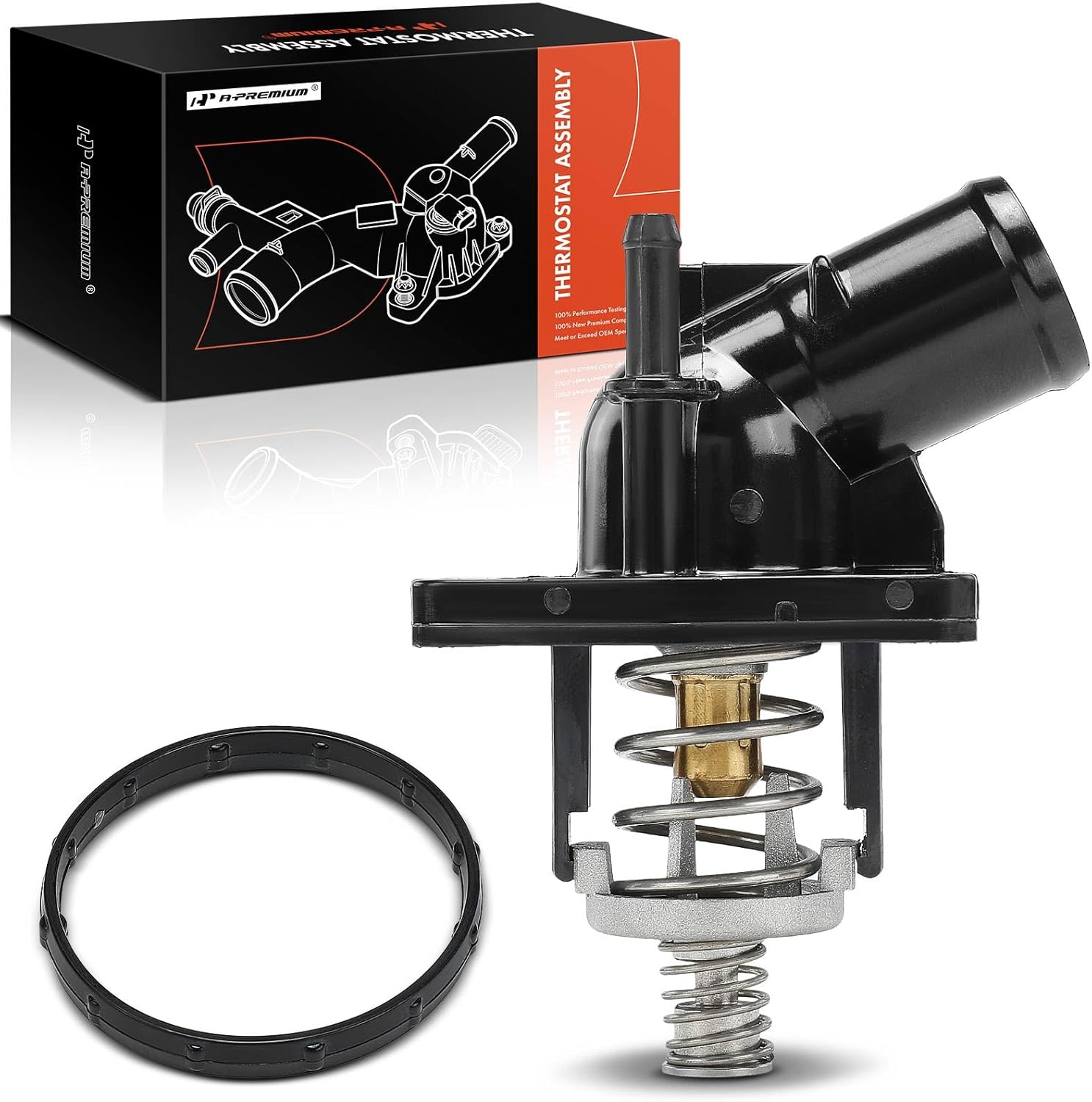 A-Premium Engine Coolant Thermostat Housing Assembly with O-ring Compatible with Chevrolet Camaro 2016-2022 6.2L, Corvette 2015-2019 6.2L & Cadillac CTS 2016-2019 6.2L, CT5 2022-2022 6.2L