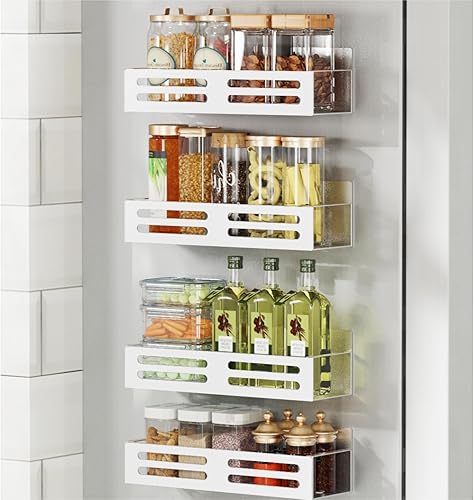 Miniatura 12 de Estante magnético para especias con frascos, estante magnético para especias para refrigerador, 24 tarros de especias con etiqueta, estantes Negro