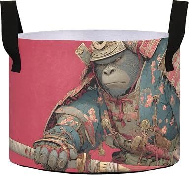 Soft Plant Grow Bags Samurai Gorilla Print, Planting Pots for Gardening 7 Gallon