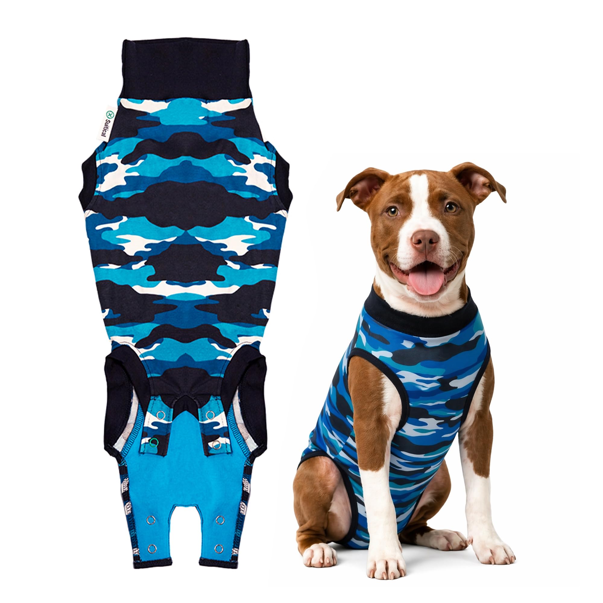 Suitical Recovery Suit Dog, Medium, Blue Camouflage