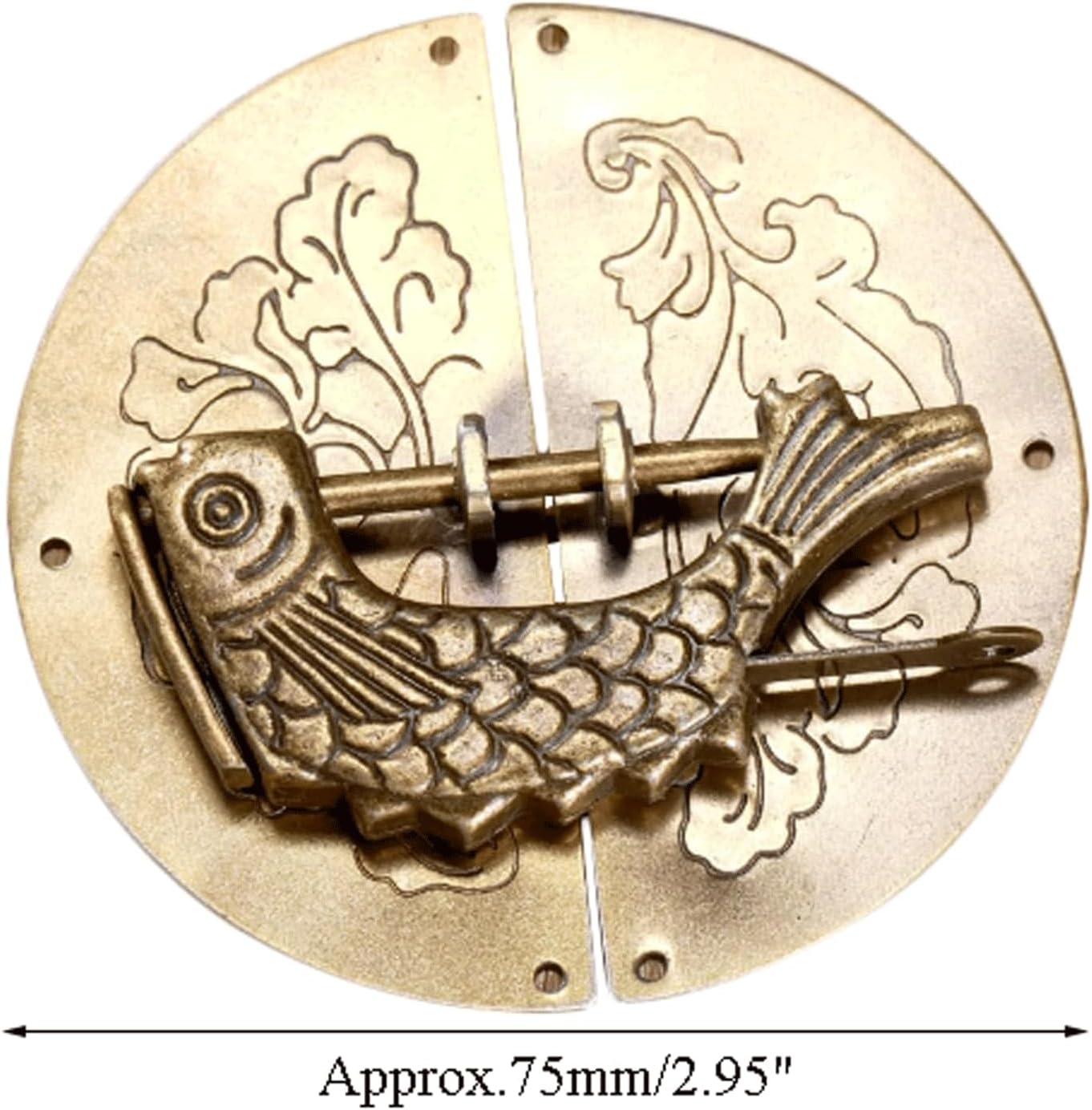 Door Knocker Door Knocker Chinese Fish Lock Pulls Handle Knocker Vintage Door Handle Cabinet Door Knock Home Decor Ring Knocker Door Lock Unique
