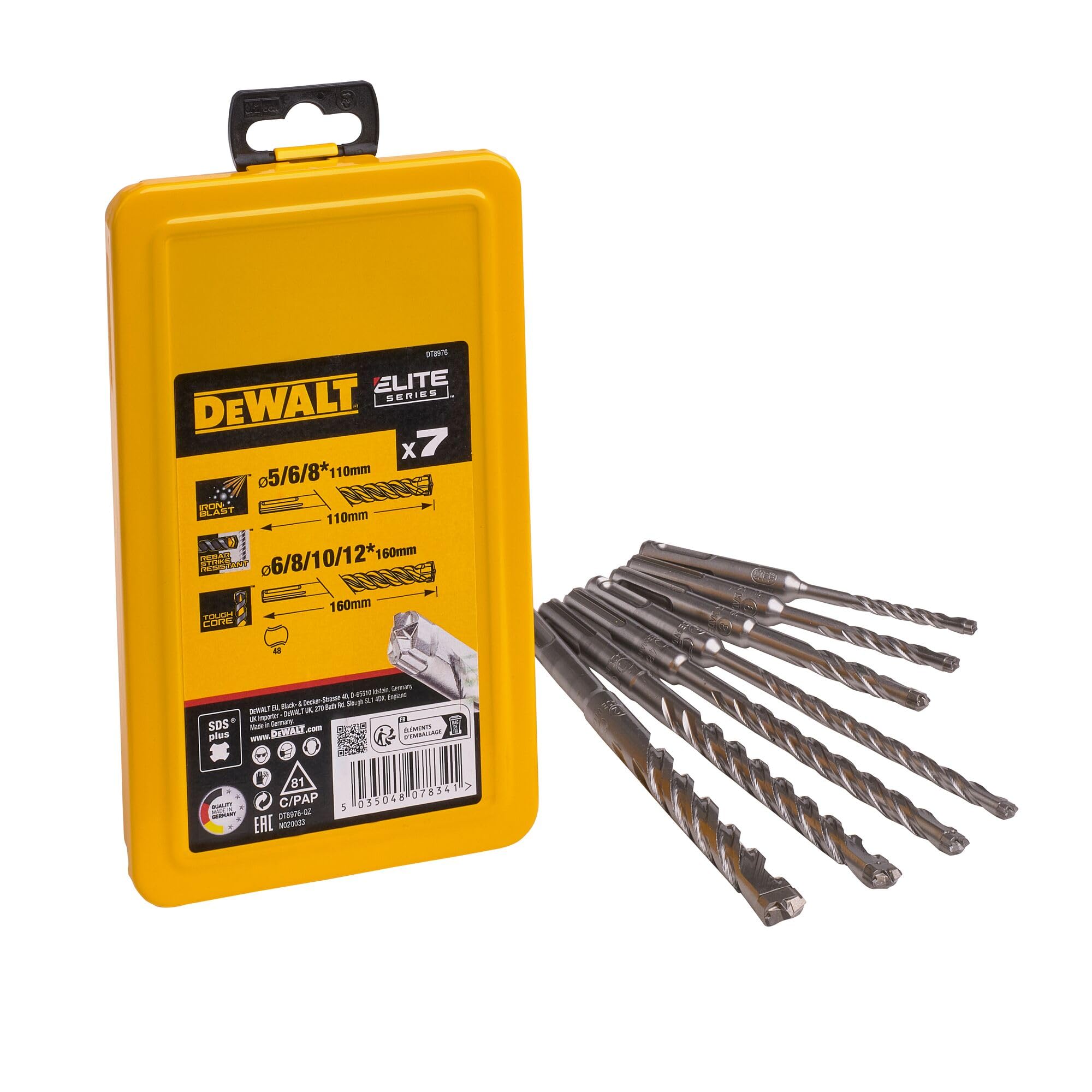 Dewalt Dt8976-Qz Elite Series Carbide Sds+ 7Pc Drill Bit Set Dewdt8976qz 5035048078341