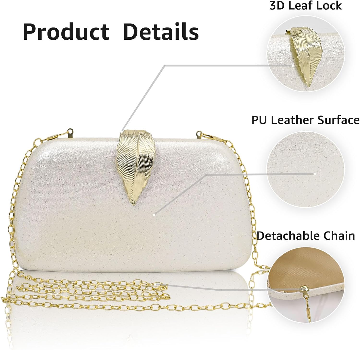 Evening Clutch Purses for Women Formal Evening Bag for Wedding Clutch Shoulder Bag Cocktail Party - Image 3