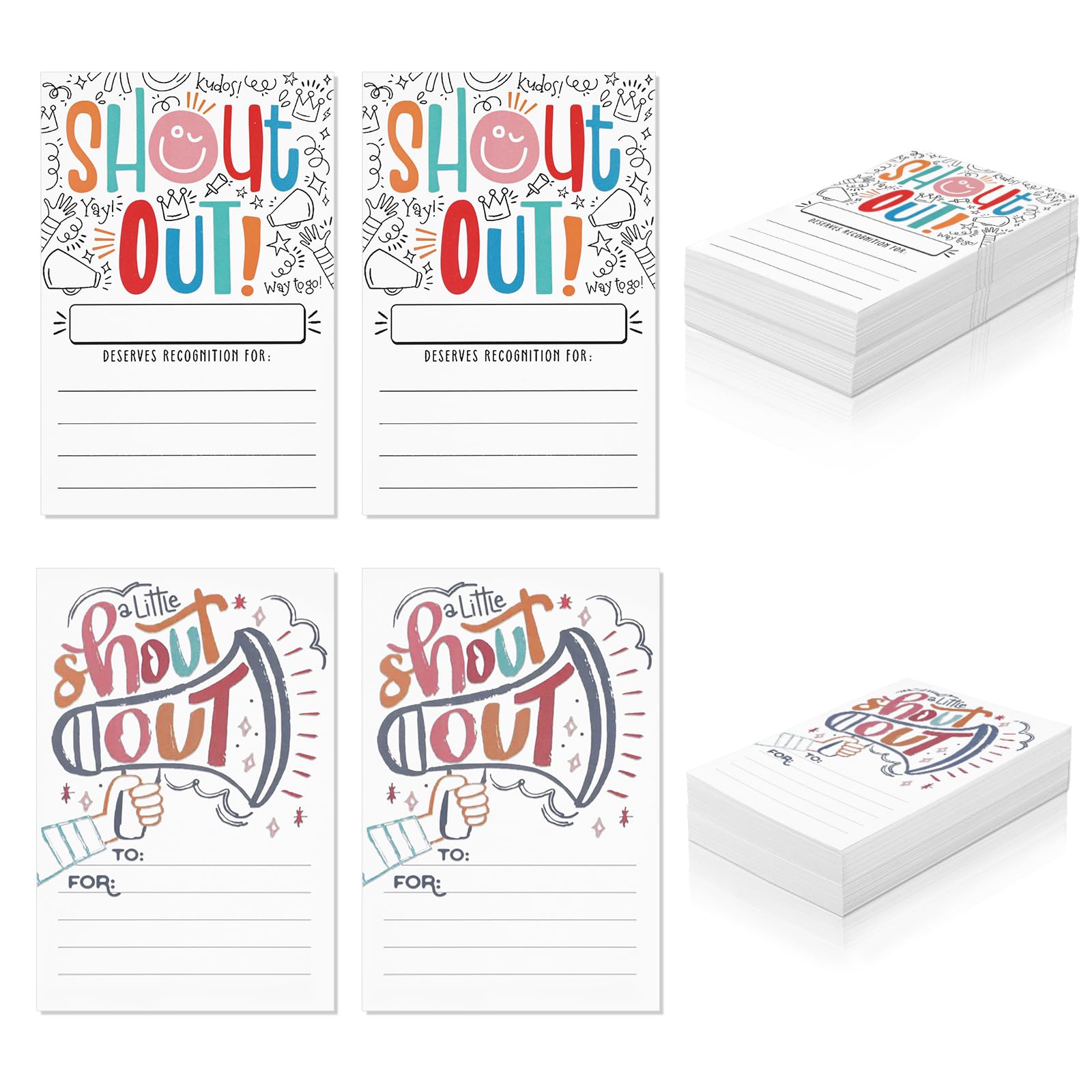 PraiseNote 200pcs Shout Out Cards Encouragement Post Cards for Teacher Office Staff Coworker Employee of The Month Classroom Rewards Recognition Reward for Bulletin Board Public Service Week (200)