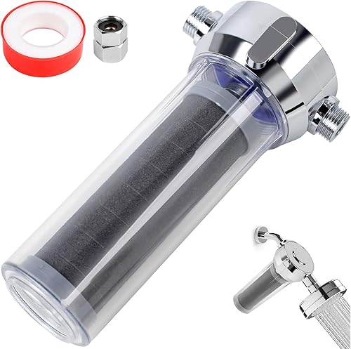 Filtro de agua para ducha, filtro de ducha para agua dura con cartucho de carbón activado, elimina el cloro, metales pesados y más, sistema de