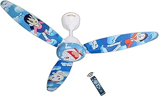 ACTIVA Premium Kids 1200mm Ceiling Fan | Doraemon Design Blades | 3 Blade High Speed | 28W Motor | Silent Operation | Remo... Price In India