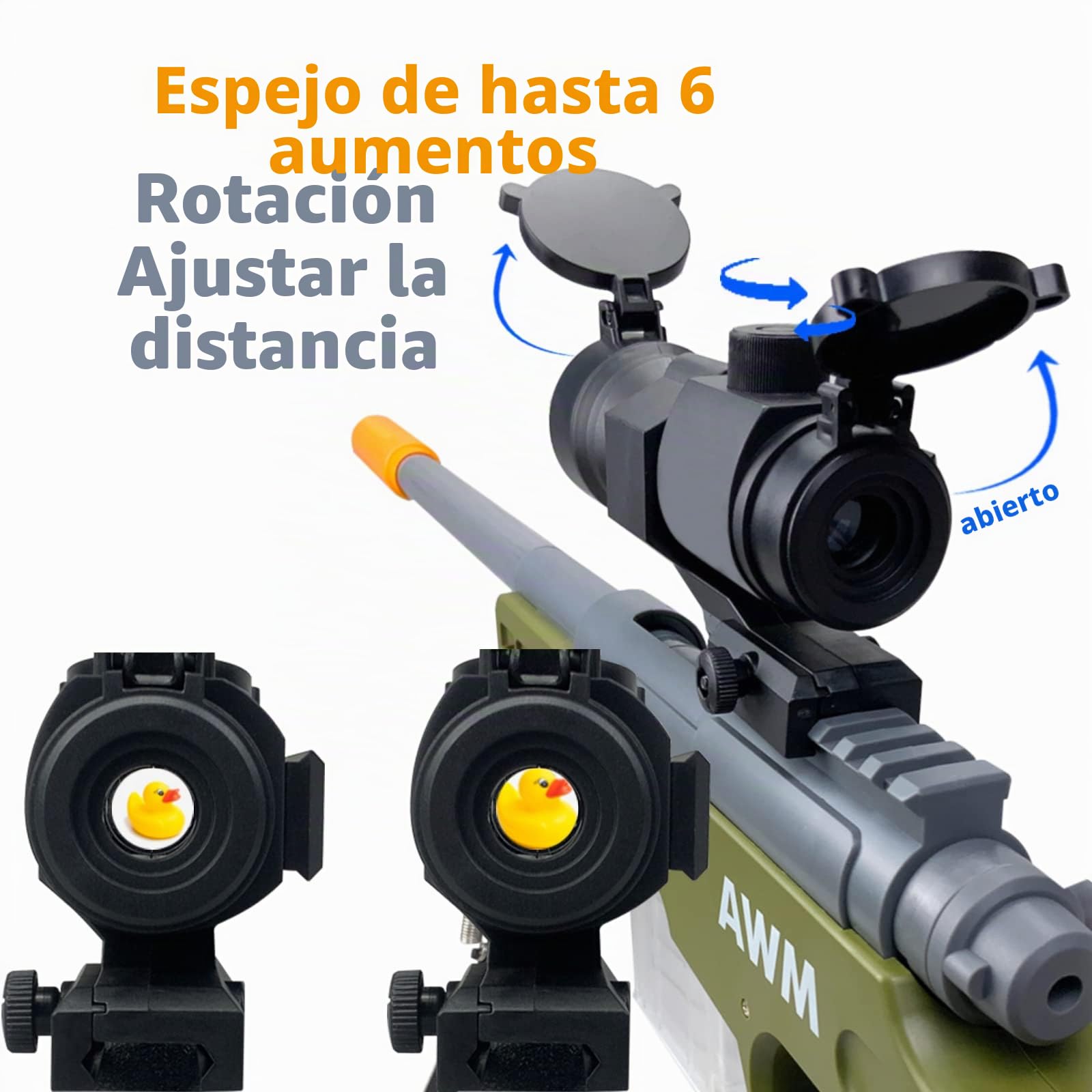 AGM MASTECH AWM Pistola lanzadora de proyectil, 40 Dardos Oficiales, Clip de 4 Dardos, 2 revistas, Stock extraíble, extensión de Barril, Juego de Juguetes Blaster para niños, niños y Adultos(Blanco)