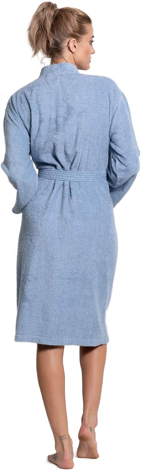 Turkuoise Soft & Absorbent Towel Robe, 100% Cotton Turkish Terry Cloth Kimono Bathrobes for Women - Image 5