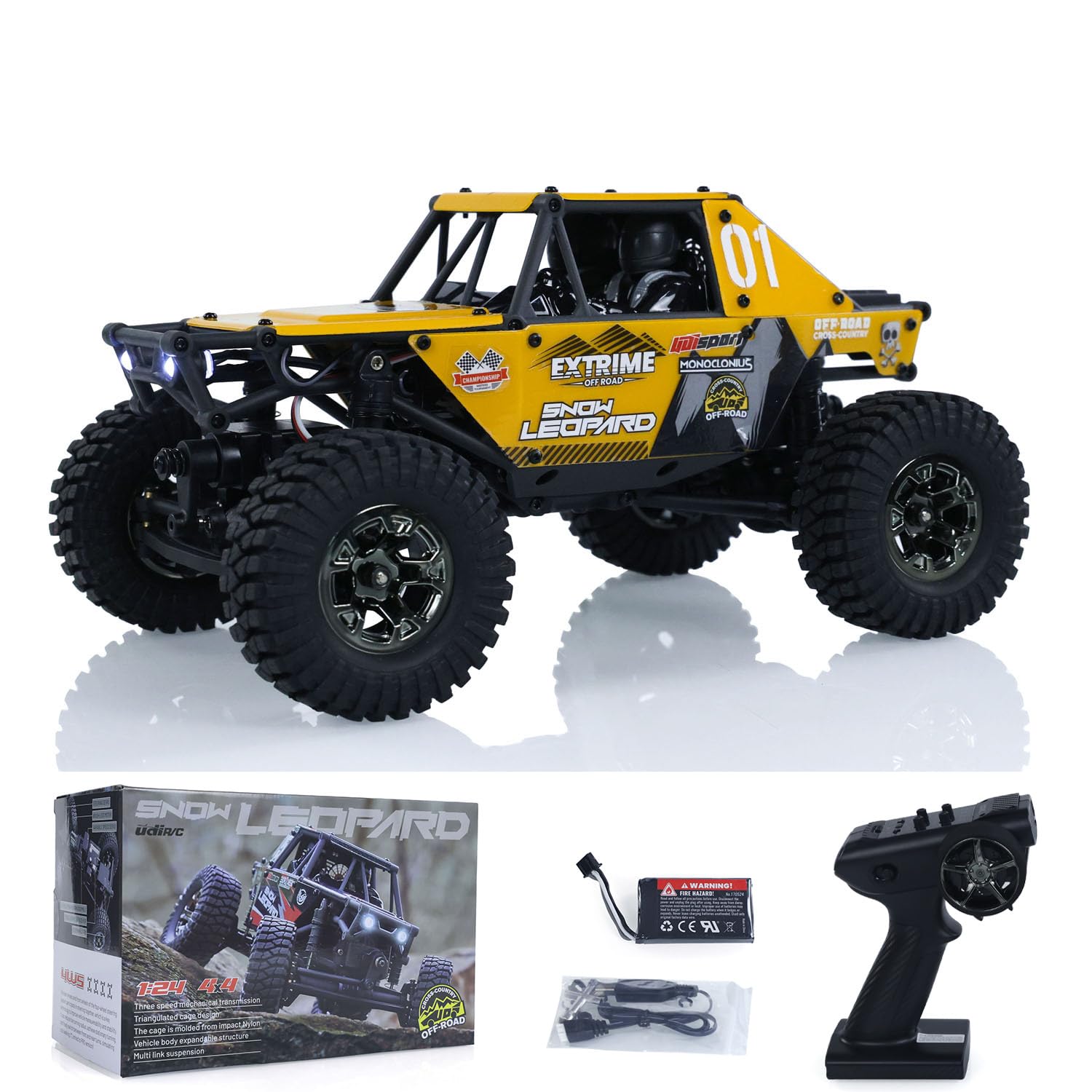 UdiRC UCX2405PRO 1/24 4x4 RC Rock Crawler Brushless Motor ESC Geländefahrzeug RTR Spielzeugauto mit Akku