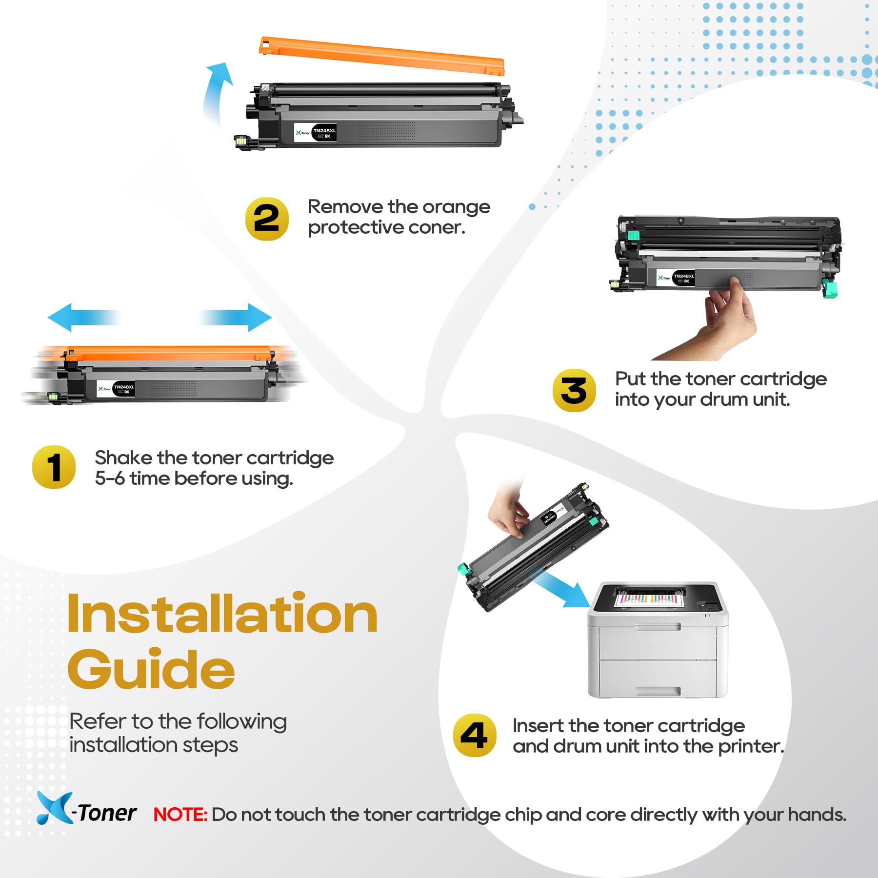 X-Toner TN248 TN248XL Toner Compatibile con Brother TN248 HL-L3240CDW | Compatibile con Brother MFC-L3760CDW DCP-L3560CDW MFC-L3740CDWE HL-L3220CWE DCP-L3520CDWE MFC-L8390CDW MFC-L8340CDW TN-248VAL