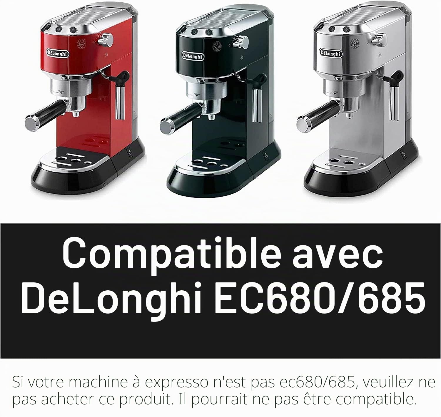 NEOUZA Espresso Bottomless Porte-filtre 51mm Compatible avec DeLonghi Dedica EC680/EC685/EC785/EC820/EC850/EC860 Machine à Café Smeg, Acier Inoxydable, Palissandre Premium