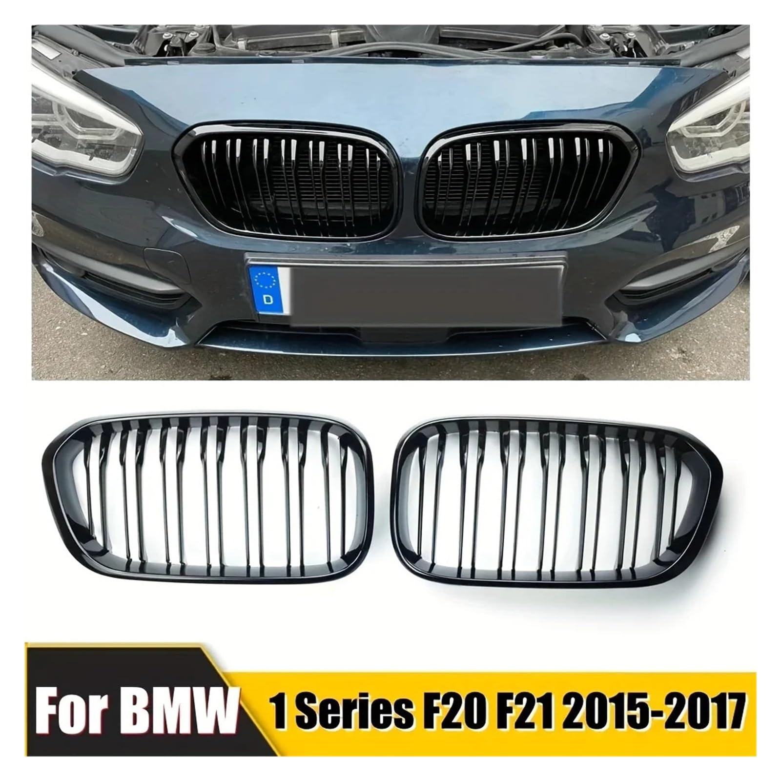 Amazon | フロントキドニーグリル グロスブラック M カラー LCI BMW 1