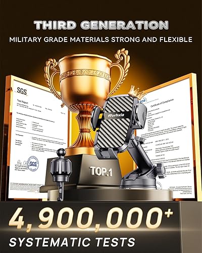 Miniatura 3 de Rorhxia Soportes de teléfono de grado militar más fuertes actualizados para tu automóvil, 3 en 1, soporte de teléfono celular para salpicadero,